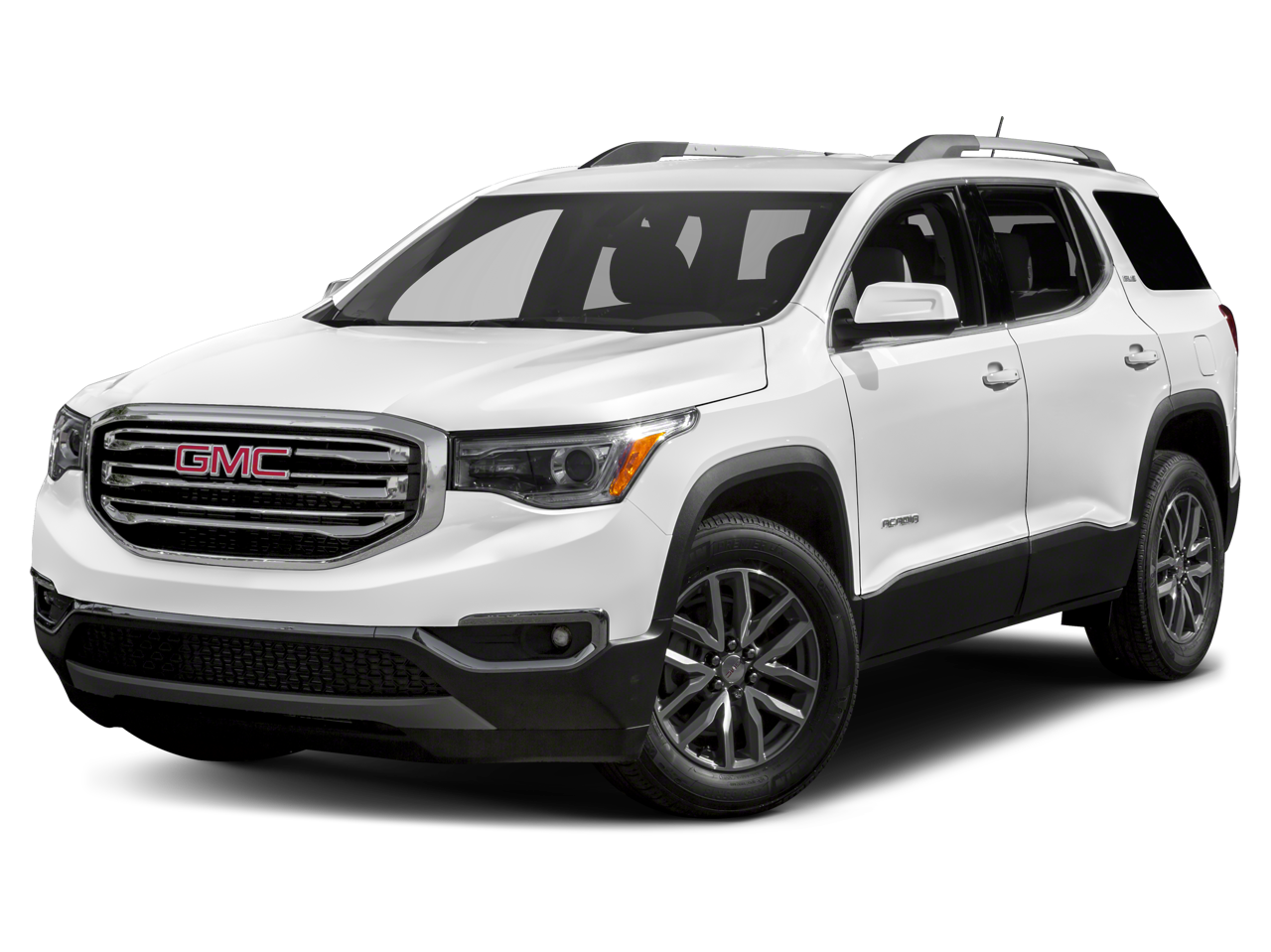 2019 GMC Acadia SLT in Ebony Twilight Metallic — front three-quarter view