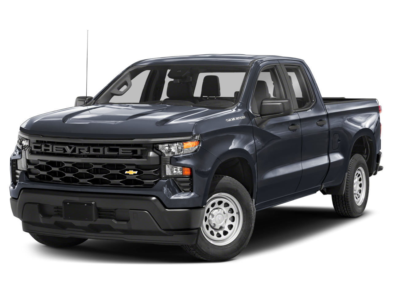 2023 Chevrolet Silverado 1500 WT in Summit White — front three-quarter view
