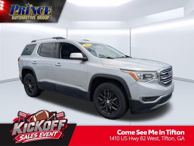 2018 GMC Acadia SLT-1 in Quicksilver Metallic — front three-quarter view