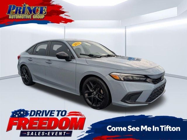 2022 Honda Civic Sport in Sonic Gray Pearl — front three-quarter view