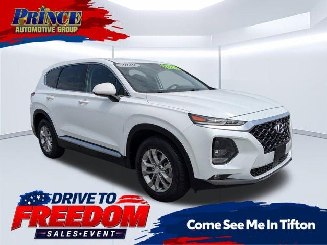 2020 Hyundai Santa Fe SEL in Quartz White — front three-quarter view