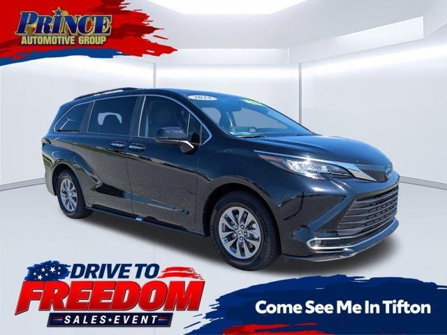 2023 Toyota Sienna XLE 7 Passenger in Midnight Black Metallic — front three-quarter view