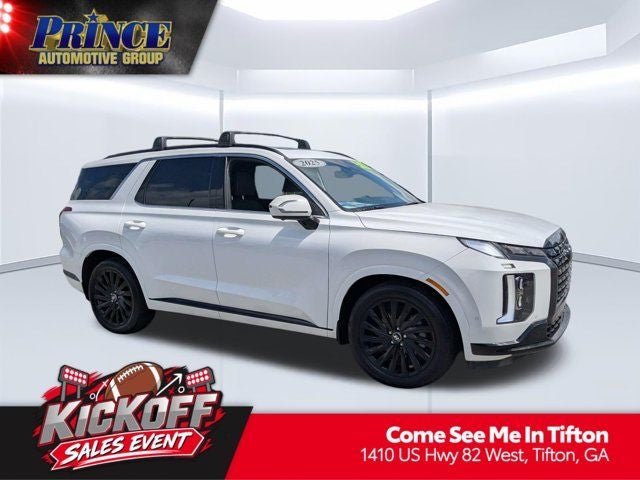 2025 Hyundai Palisade Calligraphy Night Edition in Hyper White — front three-quarter view