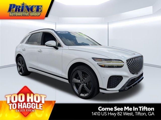 2022 Genesis GV70 3.5T Sport Prestige in Alta White — front three-quarter view