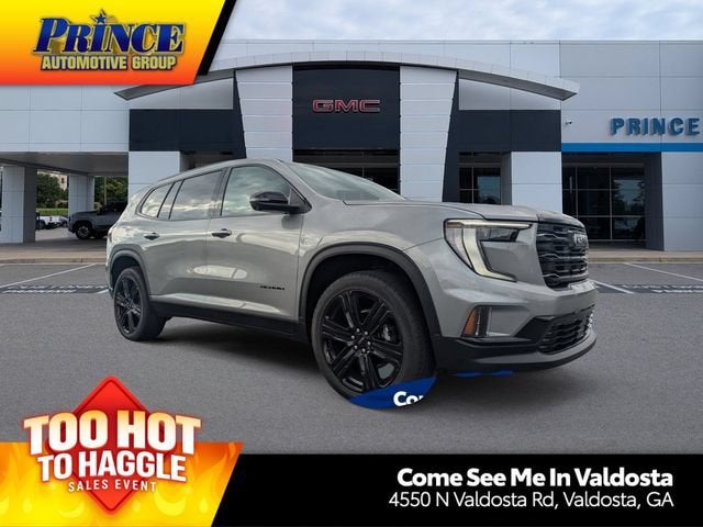 2026 GMC Acadia Elevation in Sterling Metallic — front three-quarter view