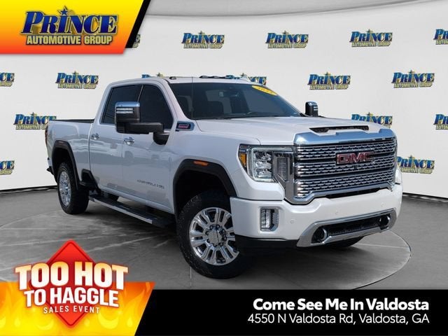 2023 GMC Sierra 2500 HD Denali in White Frost Tricoat — front three-quarter view