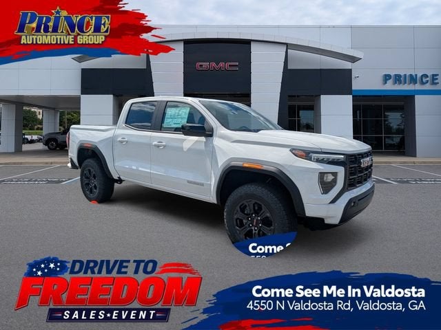 2025 GMC Canyon Elevation in Summit White — front three-quarter view