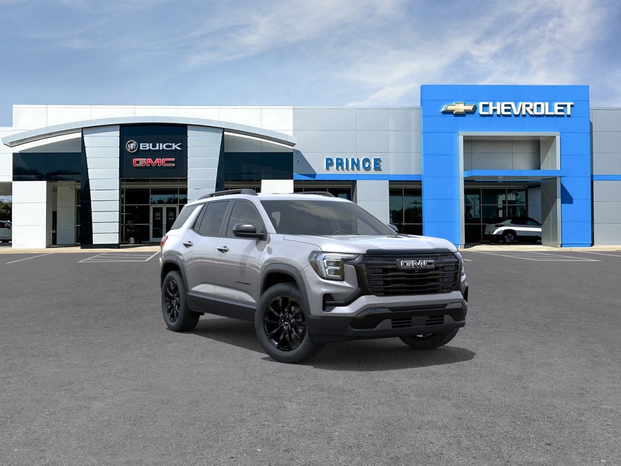 2026 GMC Terrain Elevation in Sterling Metallic — front three-quarter view