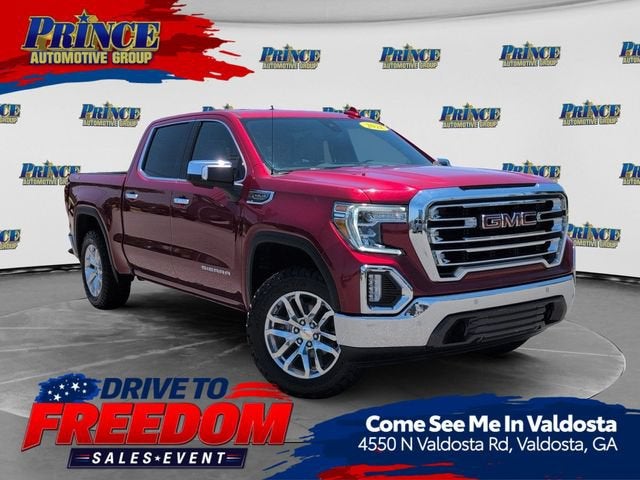 2021 GMC Sierra 1500 SLT in Cayenne Red Tintcoat — front three-quarter view