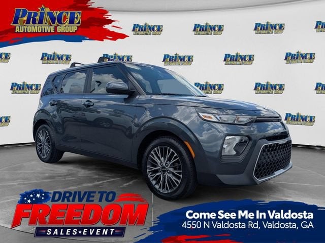 2021 Kia Soul LX in Gray — front three-quarter view