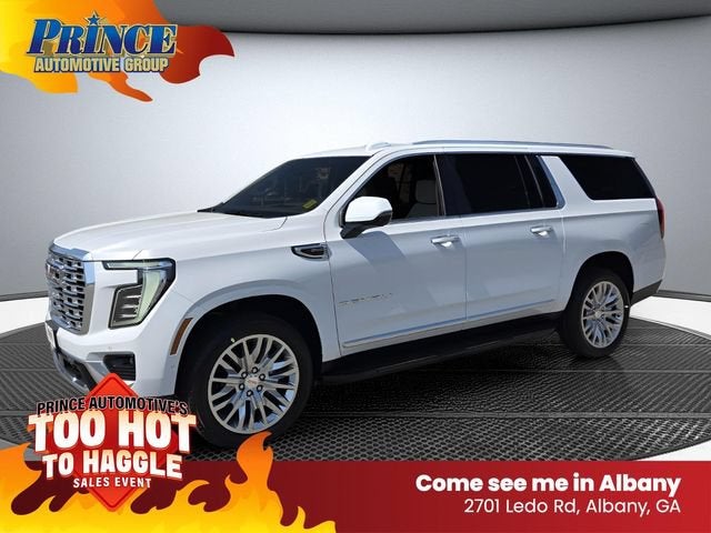 2026 GMC Yukon XL Denali in Glacier White Tricoat — front three-quarter view