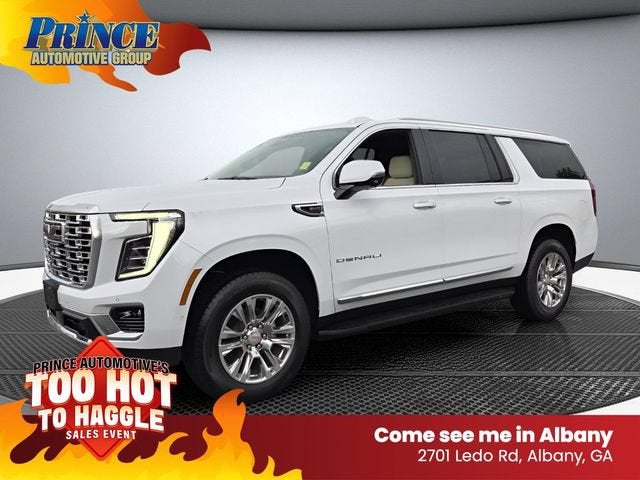 2026 GMC Yukon XL Denali in Glacier White Tricoat — front three-quarter view