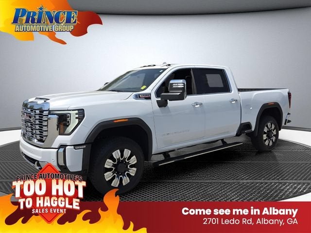2026 GMC Sierra 2500 HD Denali in Glacier White Tricoat — front three-quarter view