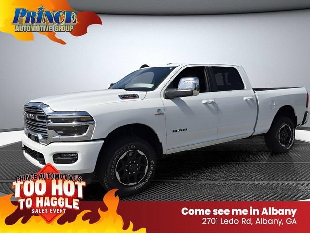 2026 RAM 2500 Laramie in White — front three-quarter view