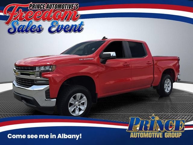 2020 Chevrolet Silverado 1500 LT in Red Hot — front three-quarter view