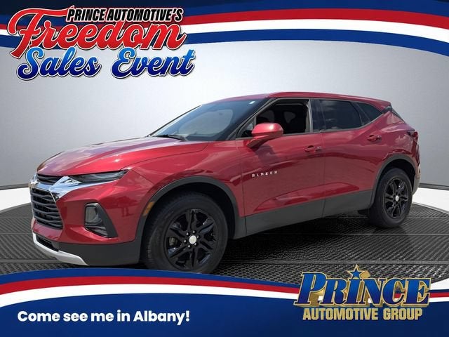 2019 Chevrolet Blazer FWD 4dr w/1LT in Cajun Red Tintcoat — front three-quarter view