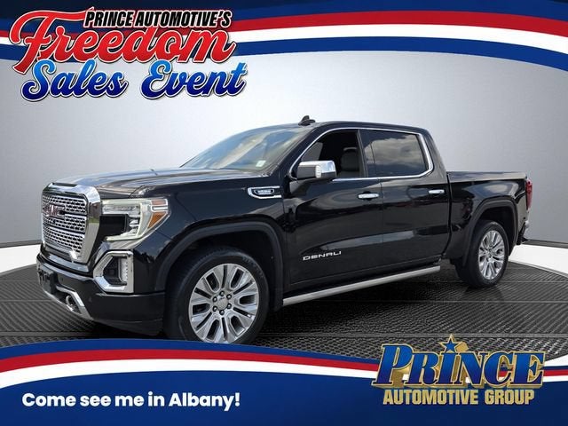 2021 GMC Sierra 1500 Denali in Onyx Black — front three-quarter view
