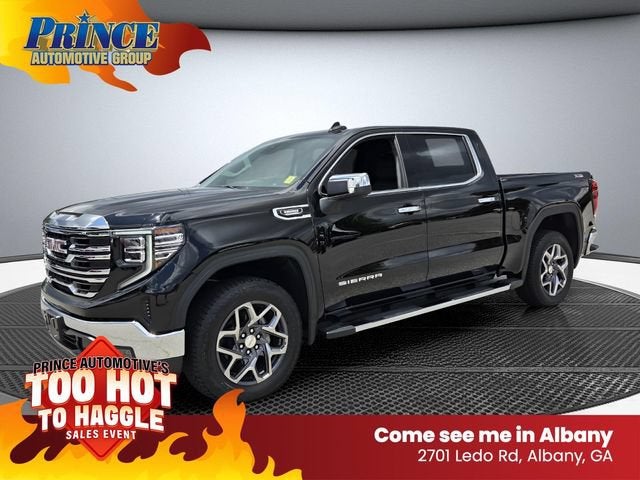 2026 GMC Sierra 1500 SLT in Onyx Black — front three-quarter view