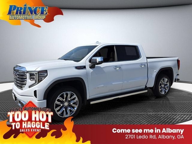 2026 GMC Sierra 1500 Denali in Glacier White Tricoat — front three-quarter view